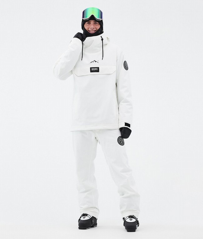 Men Dope Blizzard Ski Pants White | HDUABYK-75