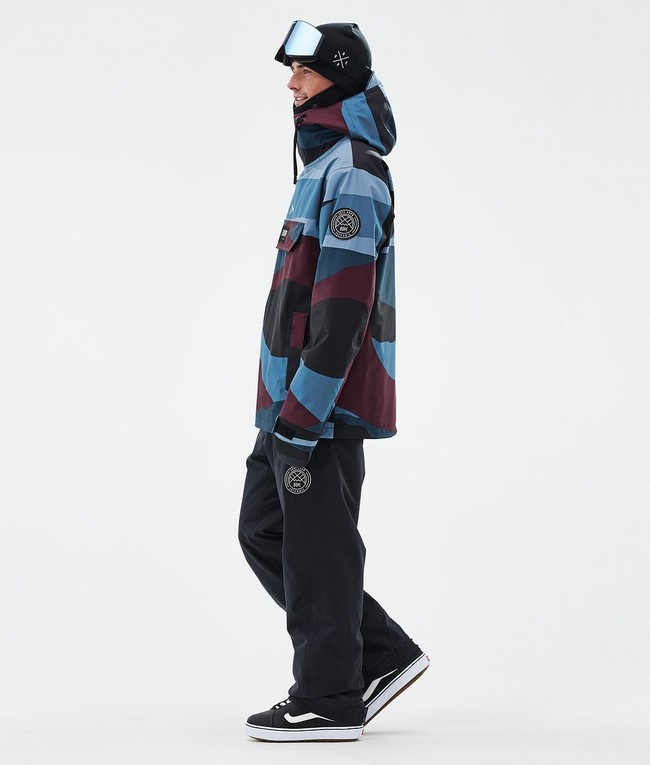 Men Dope Blizzard Snowboard Jackets Burgundy / Blue | VRHKYTU-81