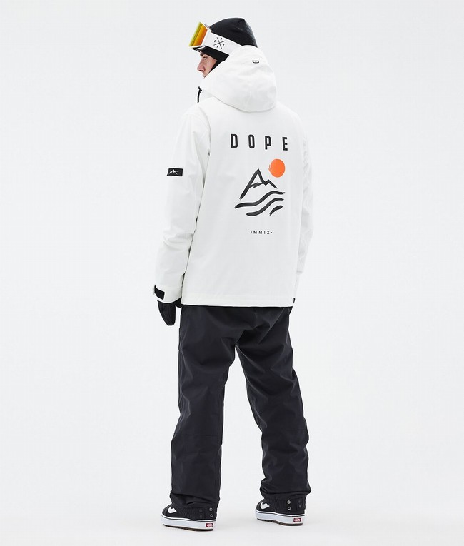 Men Dope Blizzard Snowboard Jackets White | WHCVGYK-96