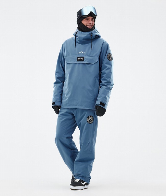 Men Dope Blizzard Snowboard Pants Blue / Grey | OSPJDTN-52