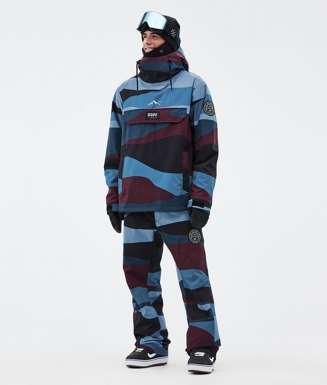 Men Dope Blizzard Snowboard Pants Burgundy / Blue | VQFJIKB-93