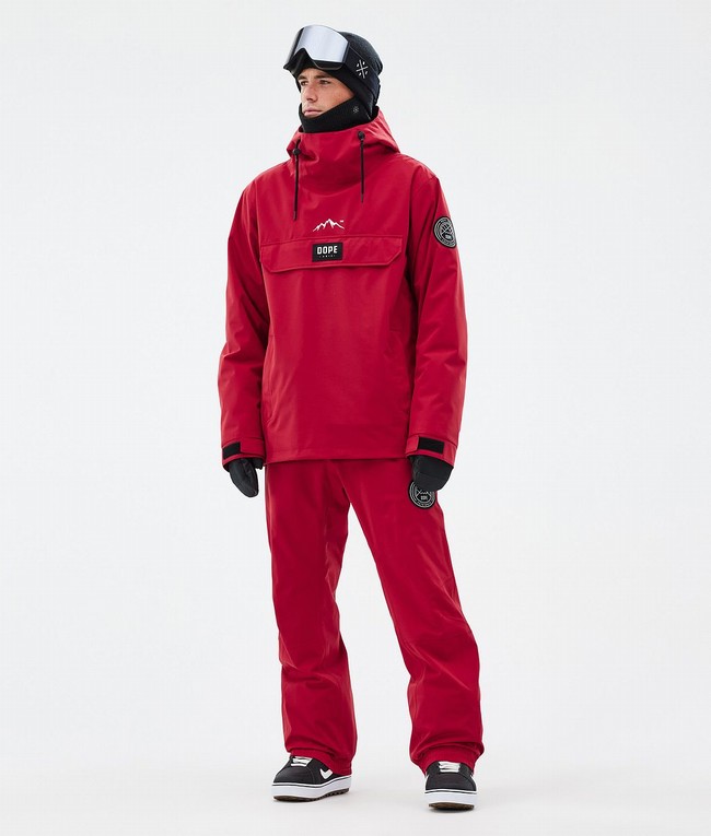 Men Dope Blizzard Snowboard Pants Deep Red | FKQJVLZ-73