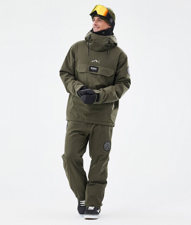 Men Dope Blizzard Snowboard Pants Olive / Green | UQBHJZP-70