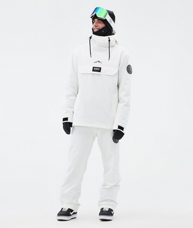 Men Dope Blizzard Snowboard Pants White | OXIFYPH-73