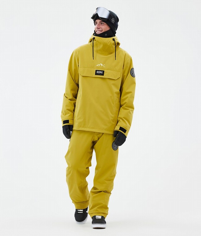 Men Dope Blizzard Snowboard Pants Yellow | UCIFJZD-60