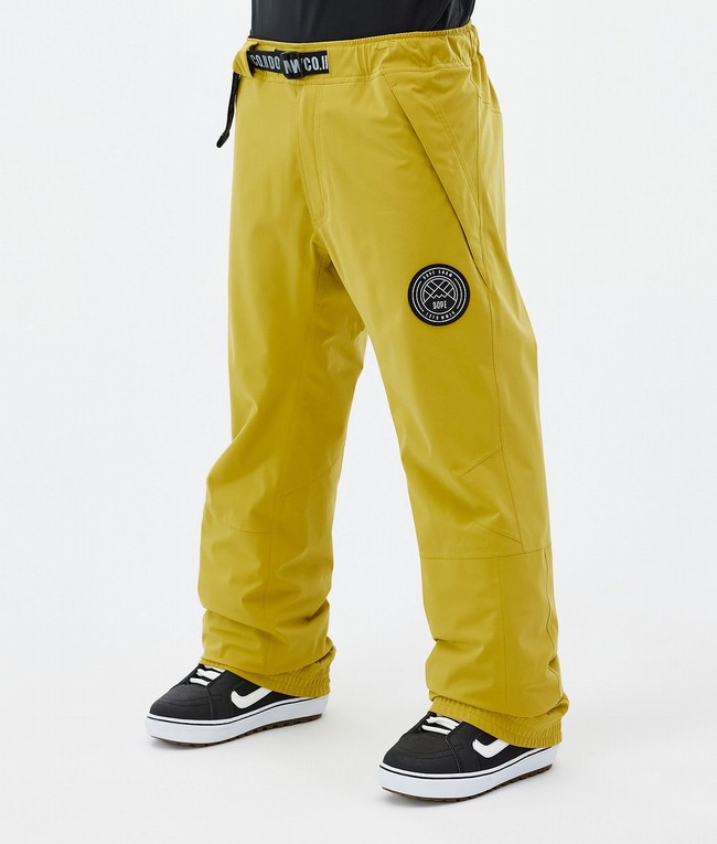 Men Dope Blizzard Snowboard Pants Yellow | UCIFJZD-60