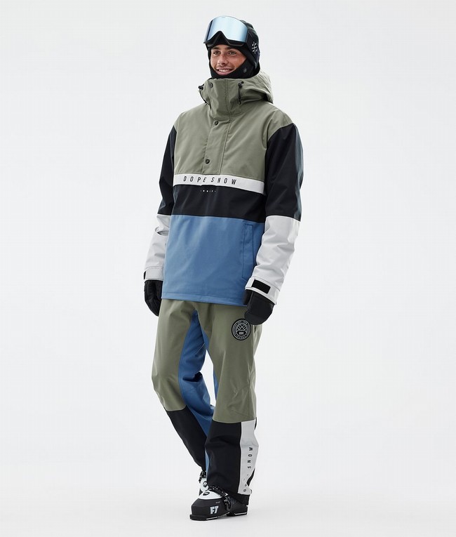 Men Dope Blizzard Track Ski Pants Light Grey / Black / Blue / Grey | LOQFHRI-59