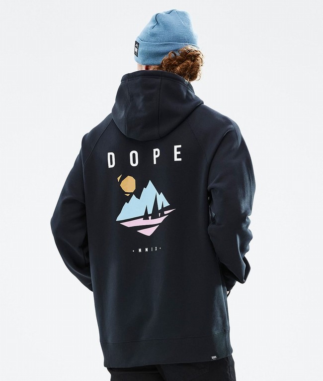 Men Dope Common 2022 Hoodie Black / Deep Green | HQRLODF-98