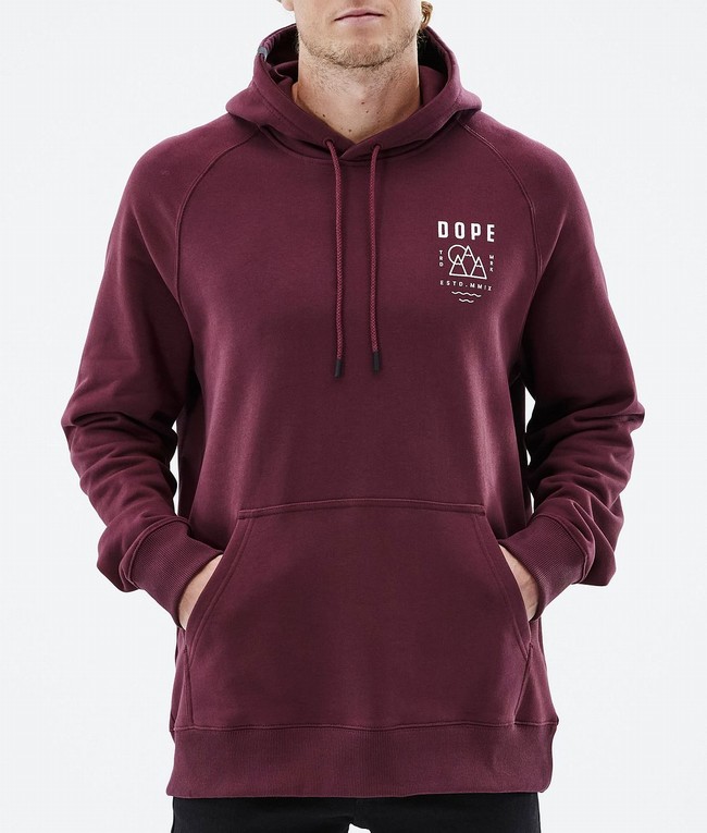 Men Dope Common 2022 Hoodie Burgundy | WVSYLHX-21