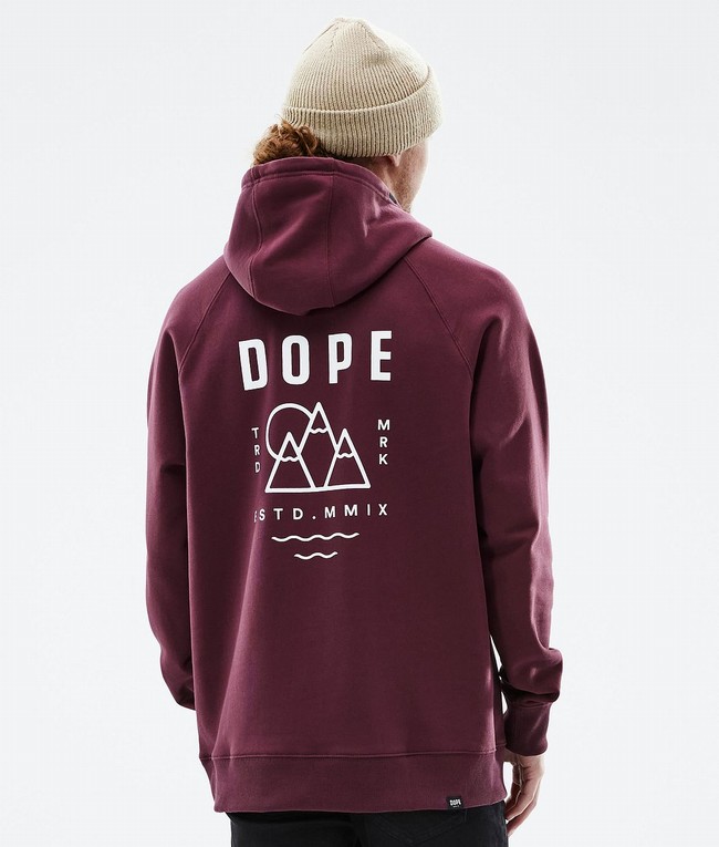 Men Dope Common 2022 Hoodie Burgundy | WVSYLHX-21