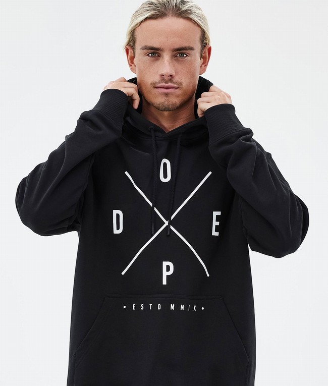 Men Dope Common Hoodie Black | FVDZSJM-76