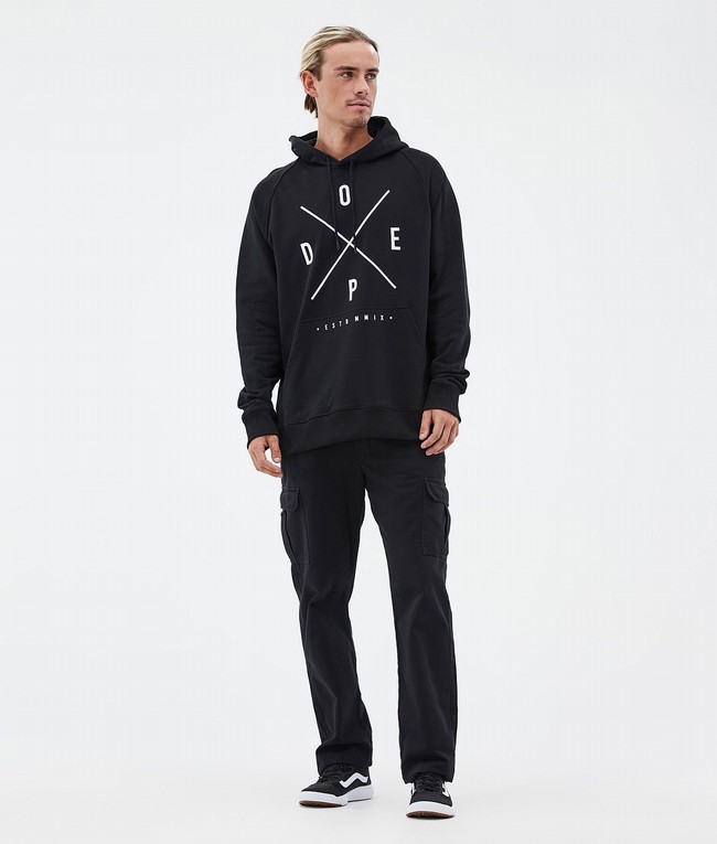 Men Dope Common Hoodie Black | FVDZSJM-76