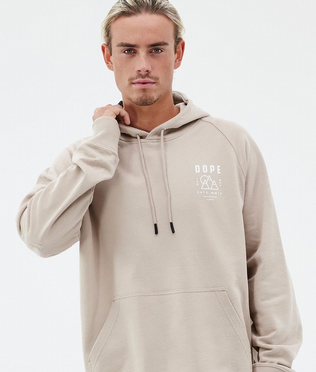 Men Dope Common Hoodie Brown | GXFCBSQ-62