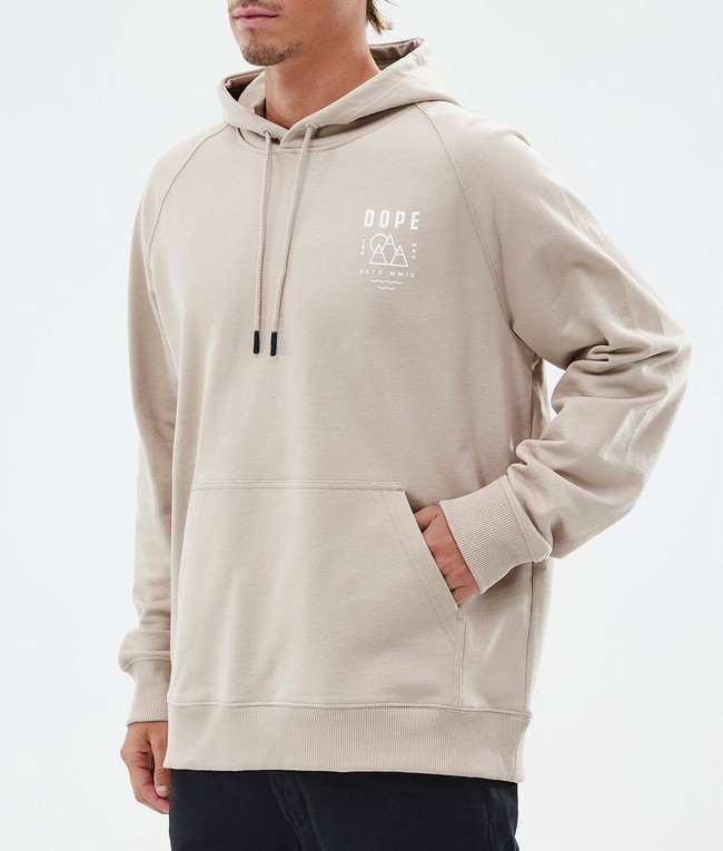 Men Dope Common Hoodie Brown | GXFCBSQ-62