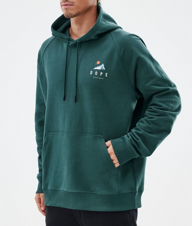 Men Dope Common Hoodie Green | SDCBWVI-10