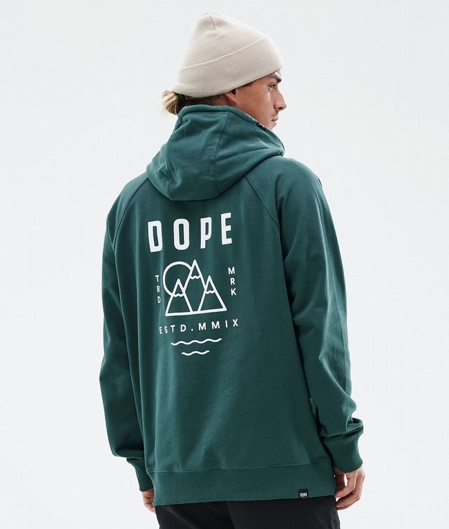 Men Dope Common Hoodie Green | SWNEZYU-84