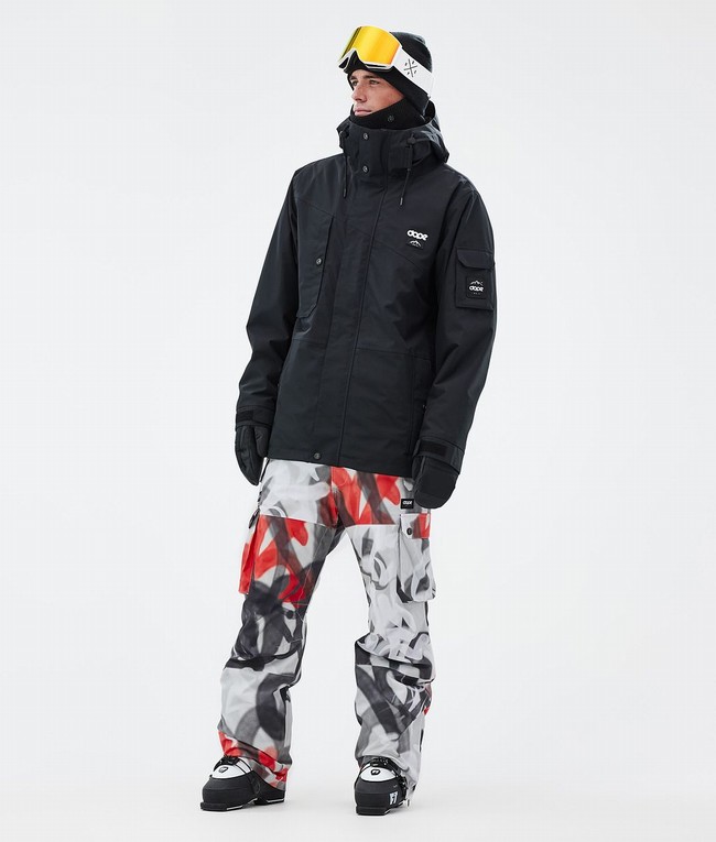 Men Dope Iconic Ski Pants Black / Red | HUKCJXI-94