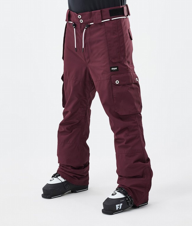 Men Dope Iconic Ski Pants Burgundy | BFUHWXK-16