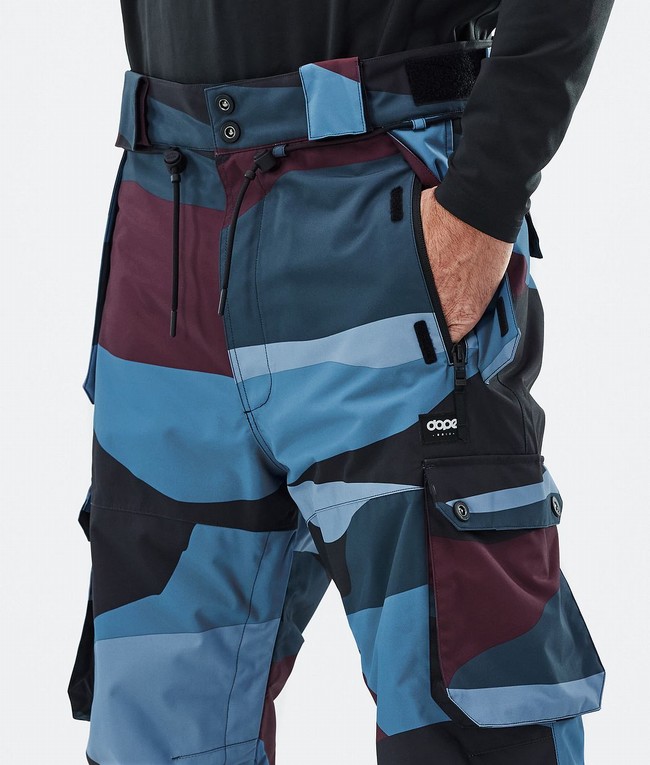 Men Dope Iconic Ski Pants Burgundy / Blue | ZNECSKX-18