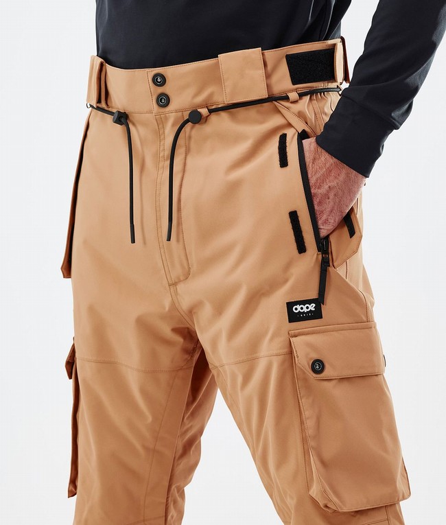 Men Dope Iconic Ski Pants Khaki / Yellow | TWVLYKD-68