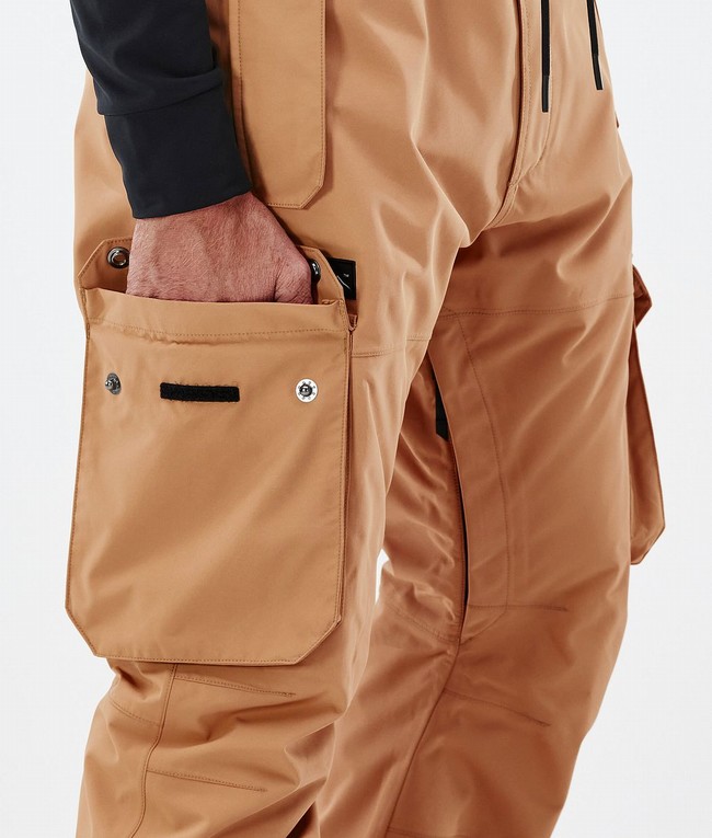 Men Dope Iconic Ski Pants Khaki / Yellow | TWVLYKD-68