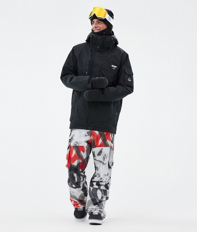 Men Dope Iconic Snowboard Pants Black / Red | HALPMKJ-98