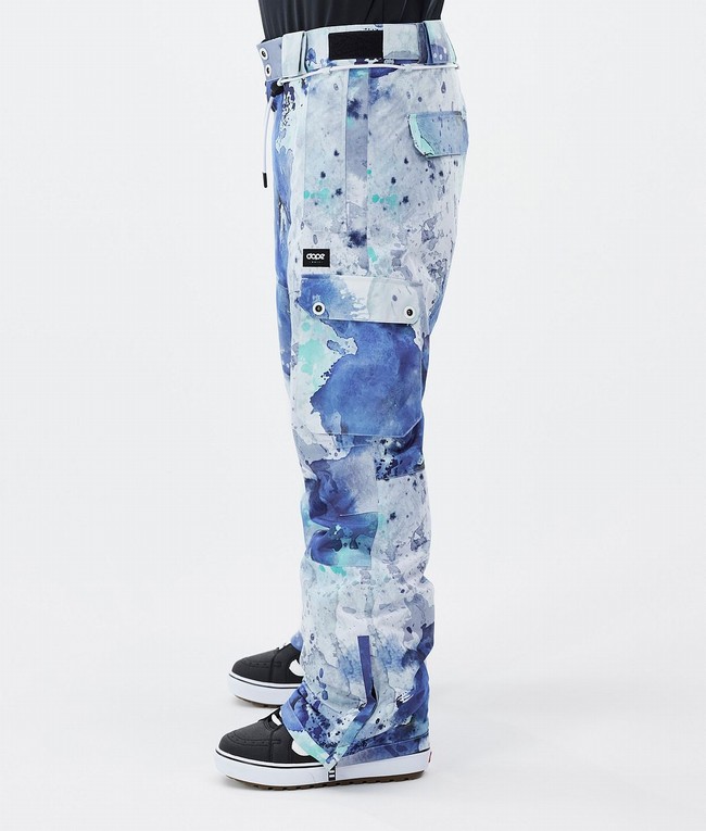 Men Dope Iconic Snowboard Pants Blue / Green | GKETCSN-78