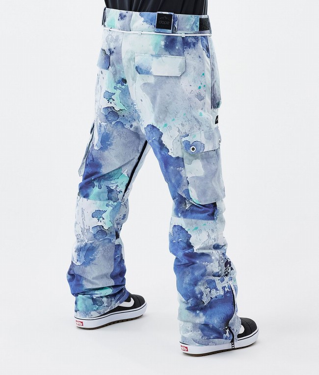 Men Dope Iconic Snowboard Pants Blue / Green | GKETCSN-78