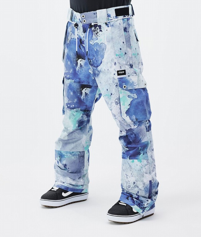 Men Dope Iconic Snowboard Pants Blue / Green | GKETCSN-78