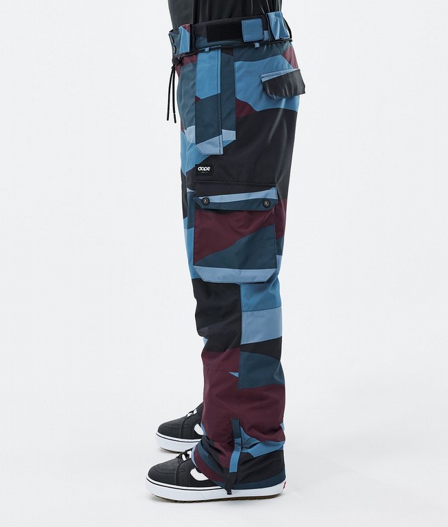 Men Dope Iconic Snowboard Pants Burgundy / Blue | WRPZJIN-63