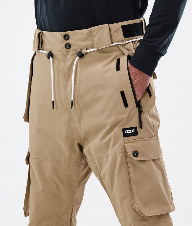 Men Dope Iconic Snowboard Pants Khaki | VDKFYMZ-86