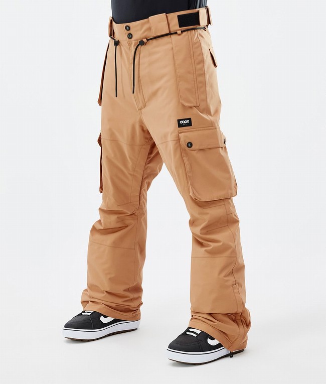 Men Dope Iconic Snowboard Pants Khaki / Yellow | DXHUWOG-84