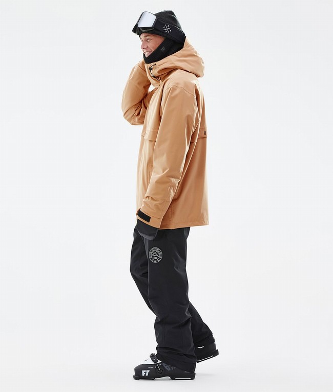 Men Dope Legacy Ski Jackets Khaki / Yellow | PGMREFA-45