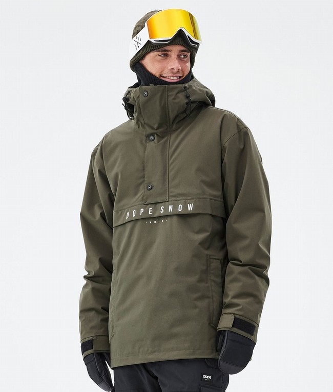 Men Dope Legacy Snowboard Jackets Olive / Green | BZHLPXS-26