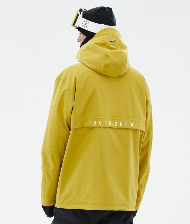 Men Dope Legacy Snowboard Jackets Yellow | IHBTKVJ-15