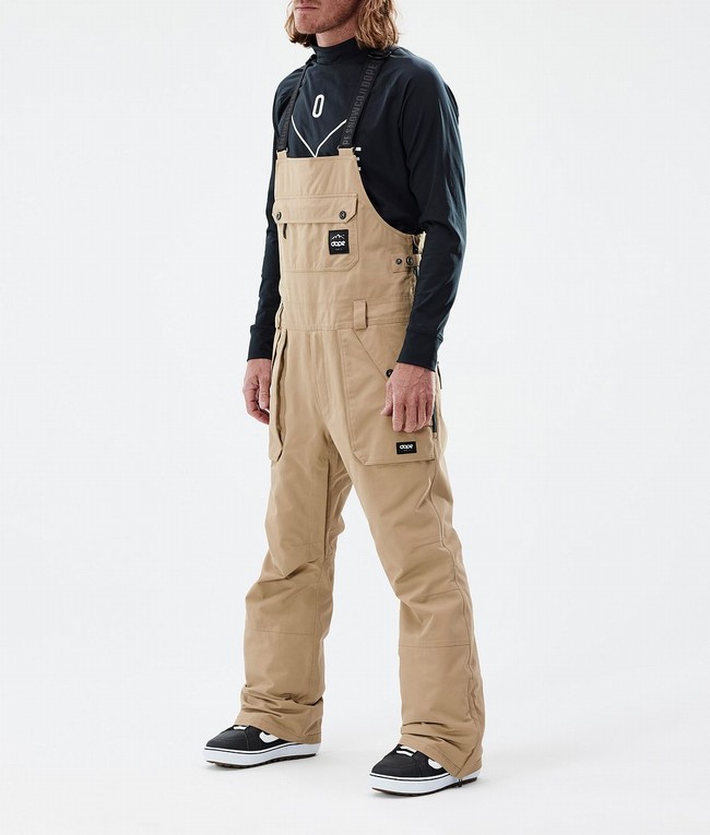 Men Dope Notorious B.I.B Snowboard Pants Khaki | EPFRAXU-72