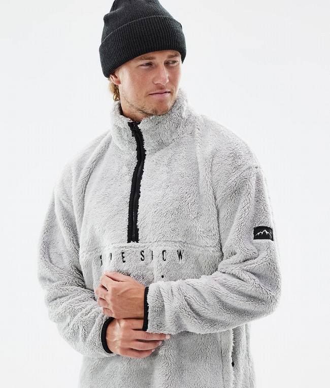 Men Dope Pile 2022 Fleece Light Grey | QBHPDOY-72