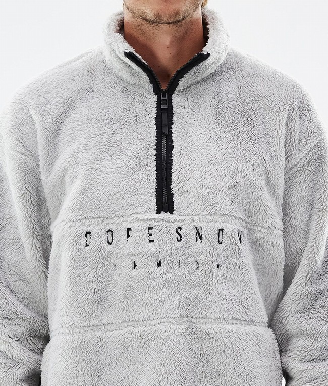 Men Dope Pile 2022 Fleece Light Grey | QBHPDOY-72