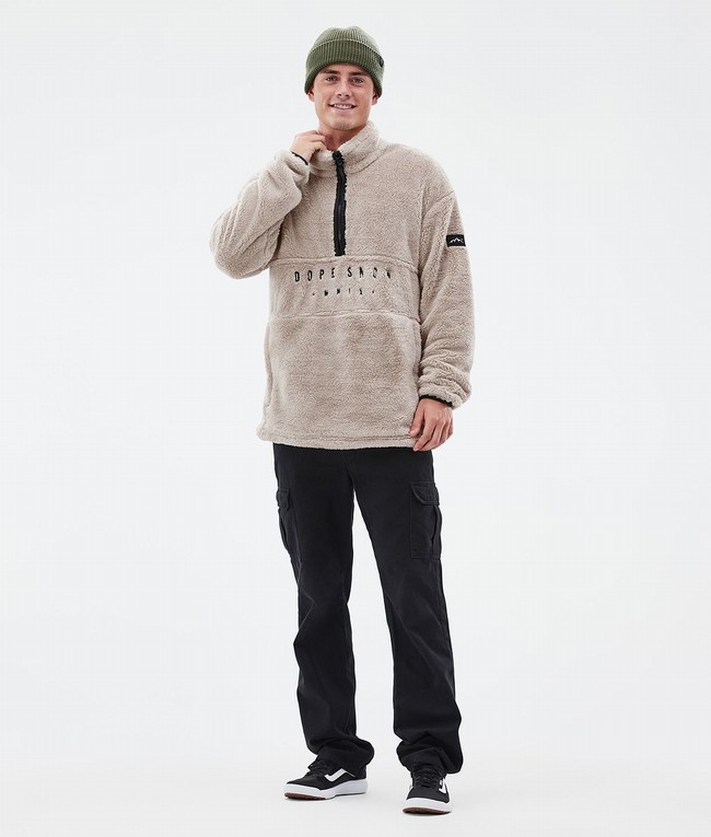 Men Dope Pile Fleece Beige | BWHQSRV-45