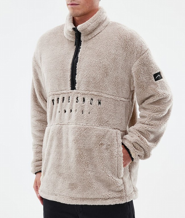 Men Dope Pile Fleece Beige | BWHQSRV-45