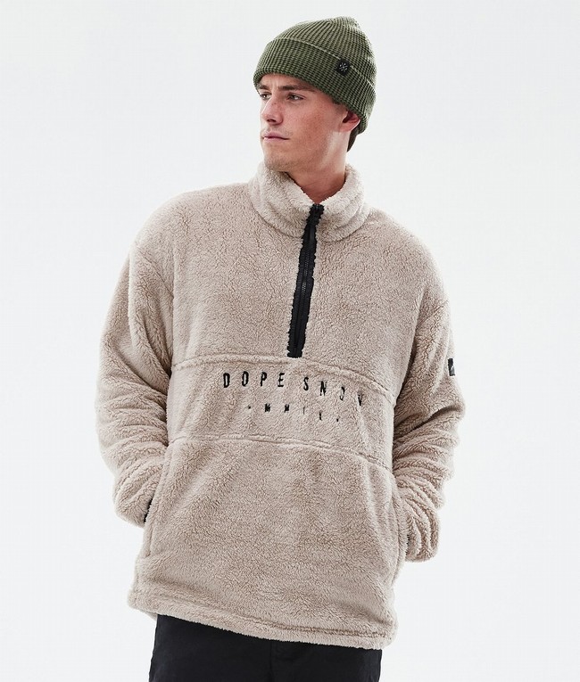 Men Dope Pile Fleece Beige | BWHQSRV-45