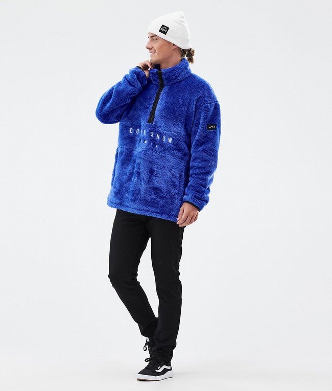 Men Dope Pile Fleece Deep Blue | ZPGJFWR-35