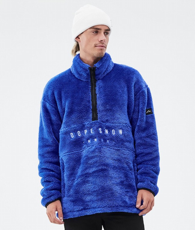 Men Dope Pile Fleece Deep Blue | ZPGJFWR-35