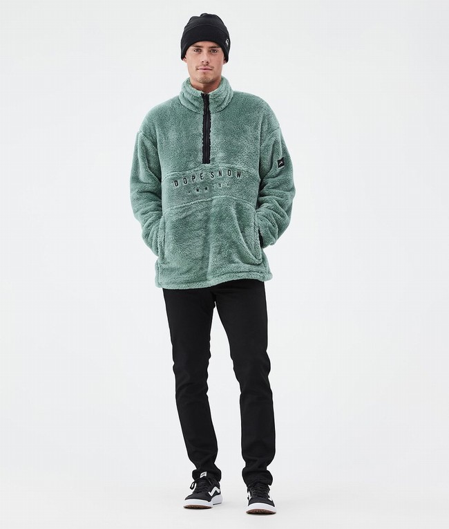 Men Dope Pile Fleece Green | GJKZMVN-81