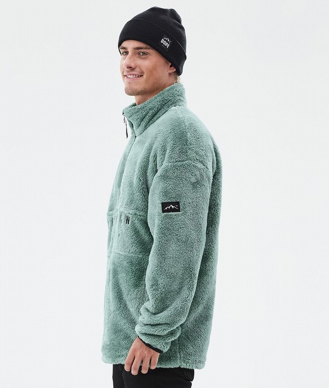 Men Dope Pile Fleece Green | GJKZMVN-81