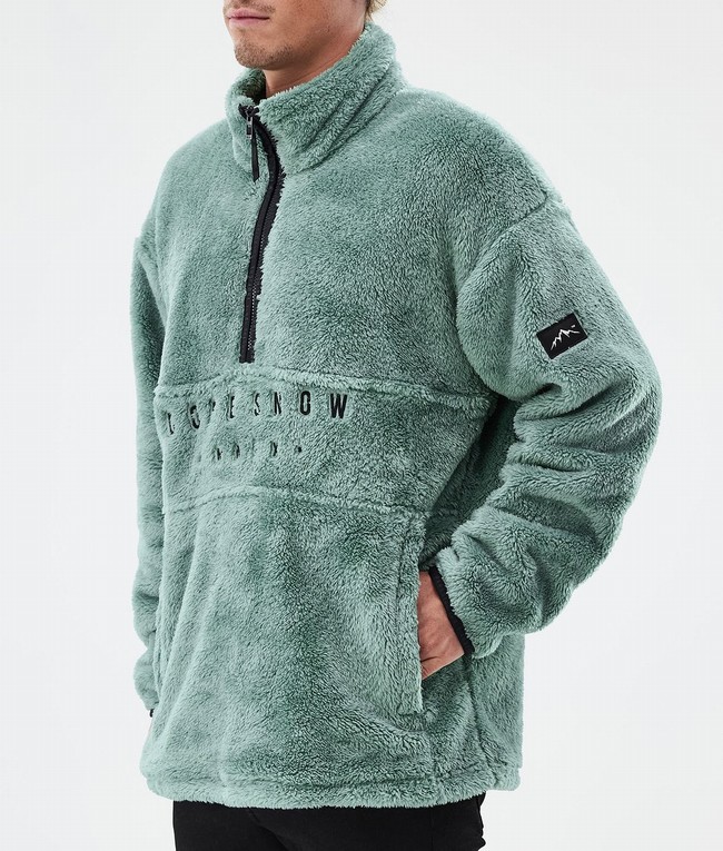 Men Dope Pile Fleece Green | GJKZMVN-81