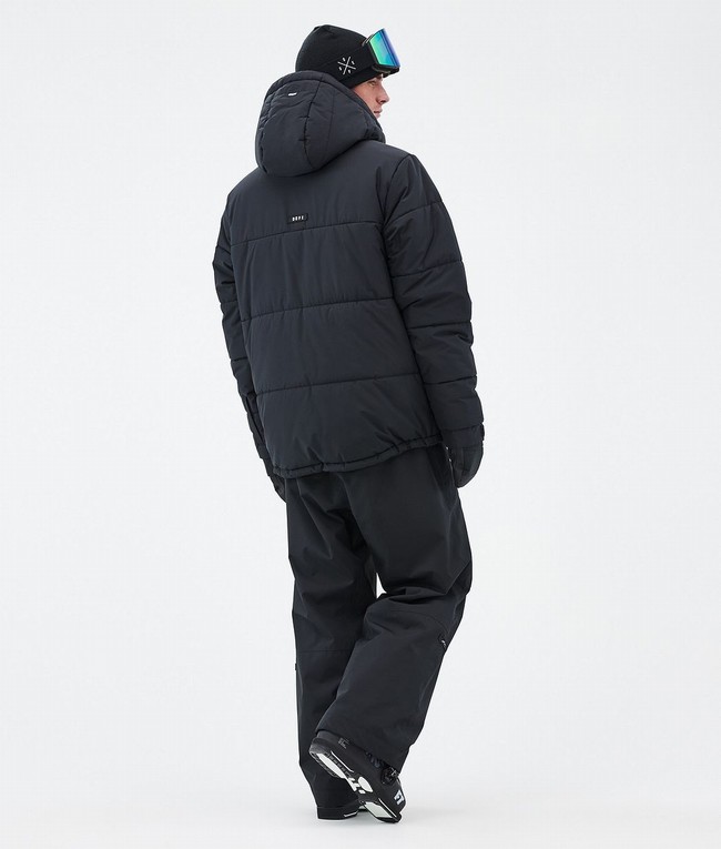 Men Dope Puffer Full Zip Ski Jackets Black | EBUPLXK-86