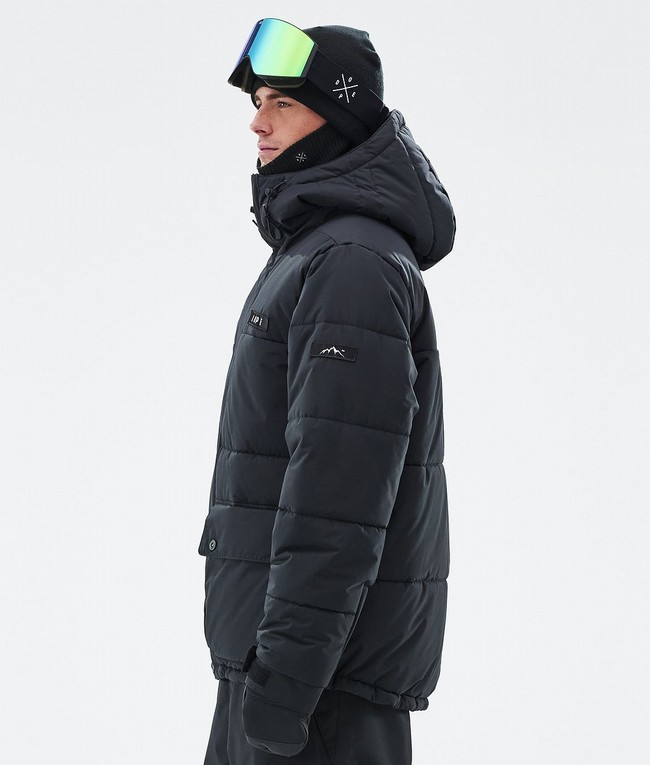 Men Dope Puffer Full Zip Ski Jackets Black | EBUPLXK-86