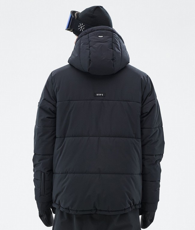 Men Dope Puffer Full Zip Ski Jackets Black | EBUPLXK-86