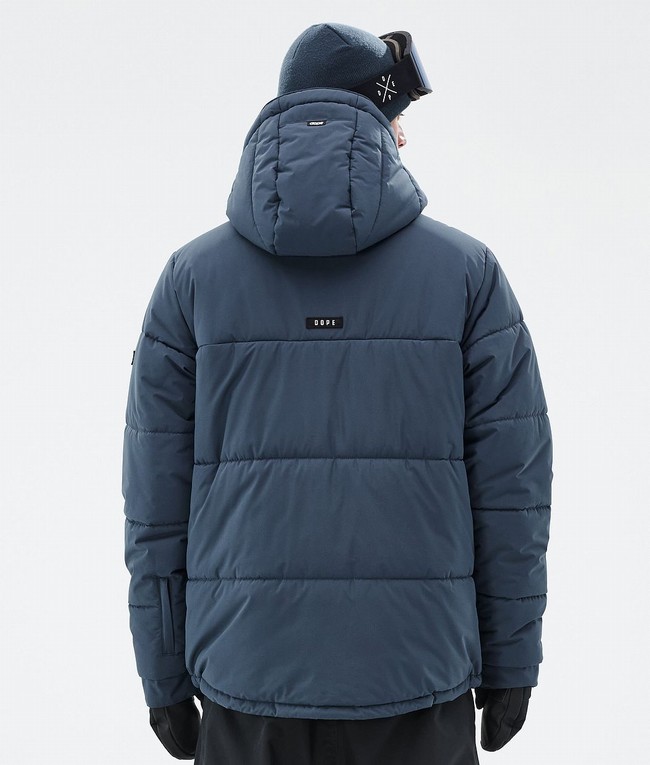 Men Dope Puffer Full Zip Ski Jackets Blue | TLQHSDY-12